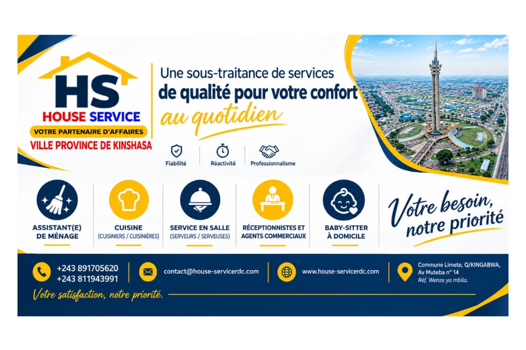 Kinshasa - couverture de l’ouverture du bureau House Service